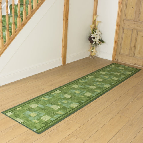ClassicLiving Bainsbury Looped/Hooked Green Hallway Runner Rug